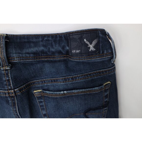 Vintage Y2K American Eagle Womens 6 Short Babydoll Faded Flared Bootcut Jeans - Picture 12 of 12